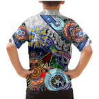 Custom NAIDOC Week 2024 North Melbourne Kangaroos Family Matching Mermaid Dress and Hawaiian Shirt Australia Aboriginal Dot Painting