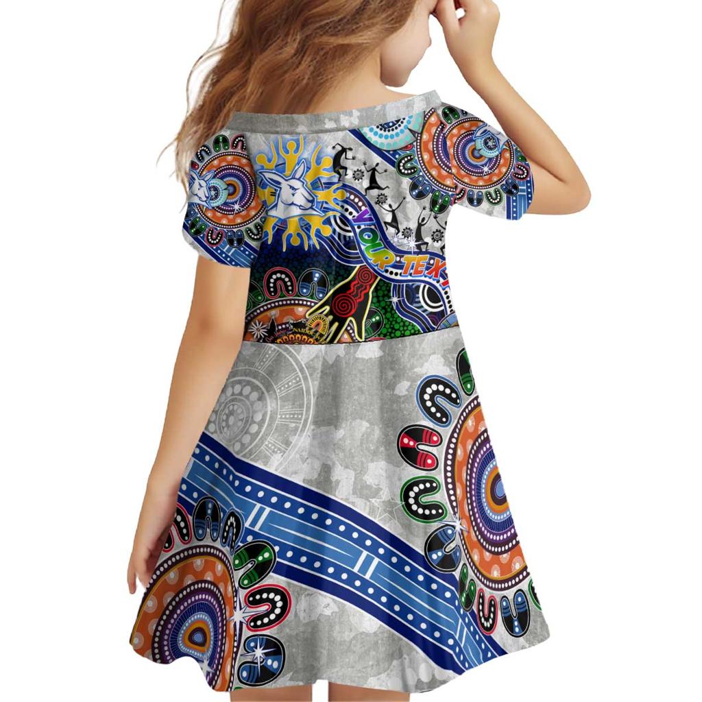 Custom NAIDOC Week 2024 North Melbourne Kangaroos Family Matching Off Shoulder Short Dress and Hawaiian Shirt Australia Aboriginal Dot Painting