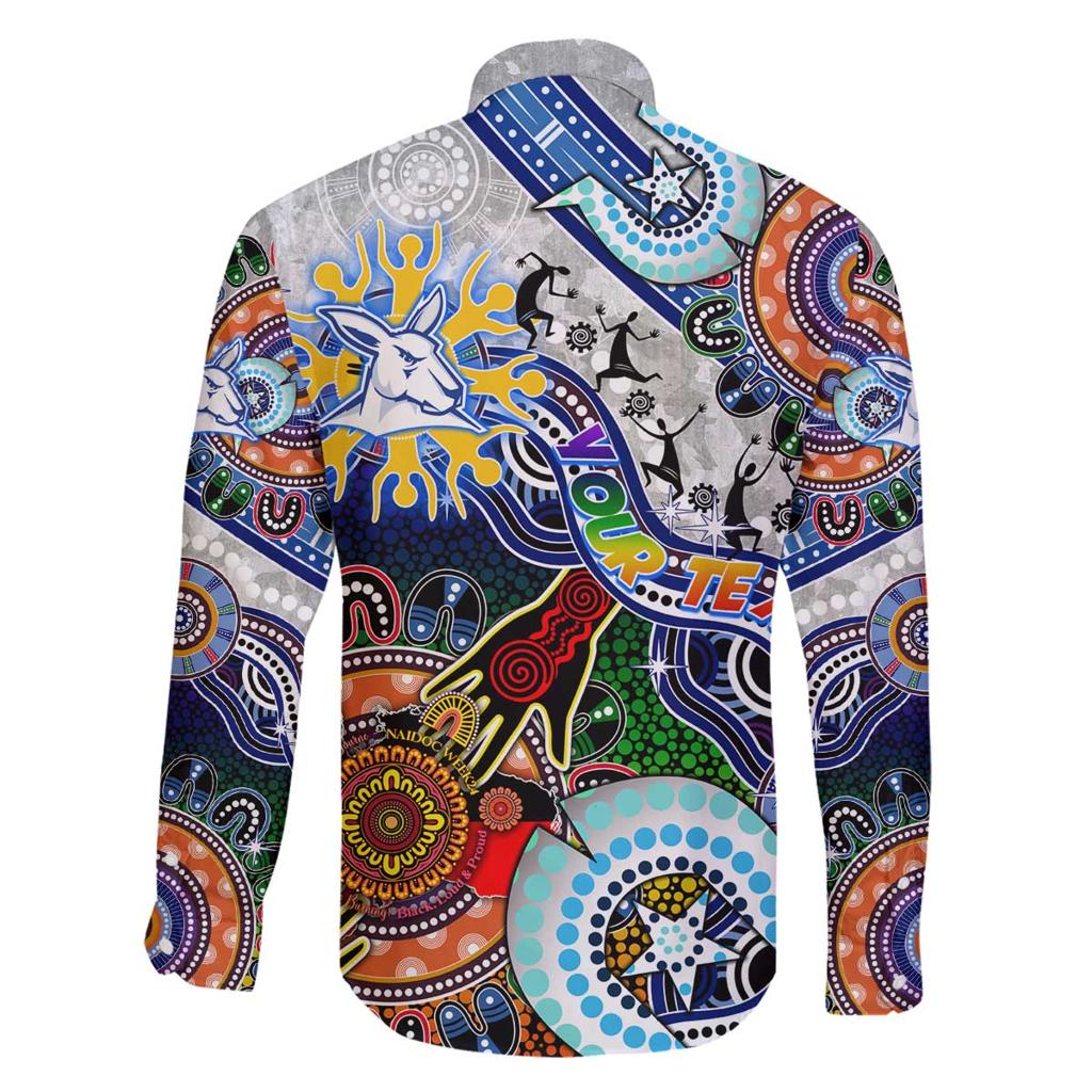 Custom NAIDOC Week 2024 North Melbourne Kangaroos Family Matching Off Shoulder Short Dress and Hawaiian Shirt Australia Aboriginal Dot Painting