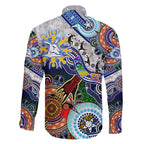 Custom NAIDOC Week 2024 North Melbourne Kangaroos Family Matching Off Shoulder Short Dress and Hawaiian Shirt Australia Aboriginal Dot Painting
