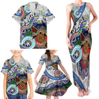 Custom NAIDOC Week 2024 North Melbourne Kangaroos Family Matching Tank Maxi Dress and Hawaiian Shirt Australia Aboriginal Dot Painting