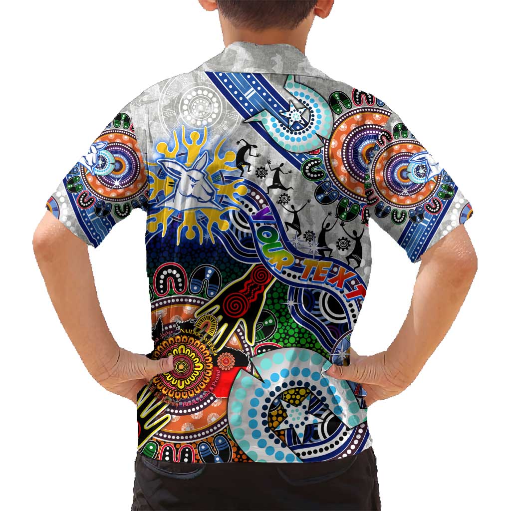 Custom NAIDOC Week 2024 North Melbourne Kangaroos Family Matching Tank Maxi Dress and Hawaiian Shirt Australia Aboriginal Dot Painting