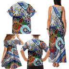 Custom NAIDOC Week 2024 North Melbourne Kangaroos Family Matching Tank Maxi Dress and Hawaiian Shirt Australia Aboriginal Dot Painting