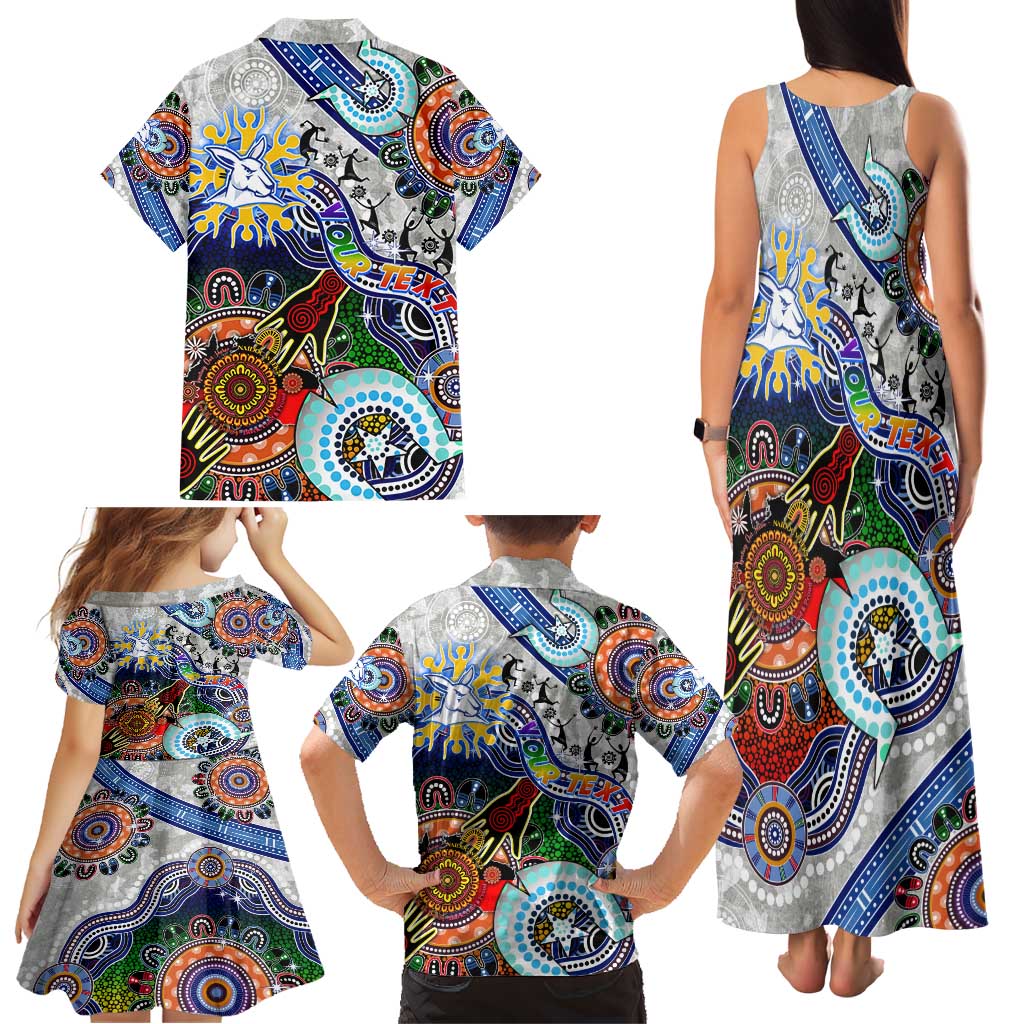 Custom NAIDOC Week 2024 North Melbourne Kangaroos Family Matching Tank Maxi Dress and Hawaiian Shirt Australia Aboriginal Dot Painting