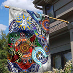 Custom NAIDOC Week 2024 North Melbourne Kangaroos Garden Flag Australia Aboriginal Dot Painting