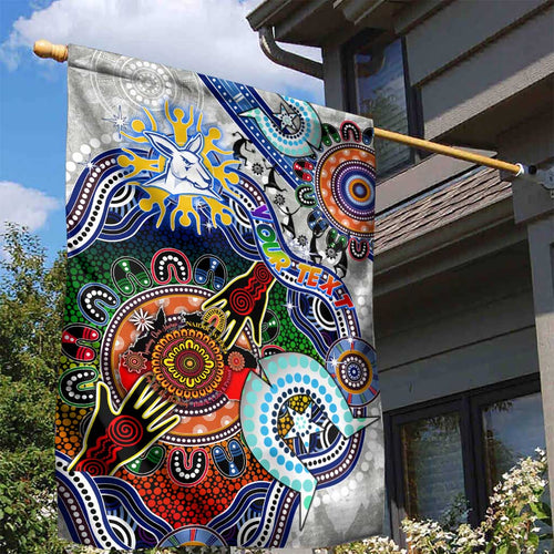 Custom NAIDOC Week 2024 North Melbourne Kangaroos Garden Flag Australia Aboriginal Dot Painting