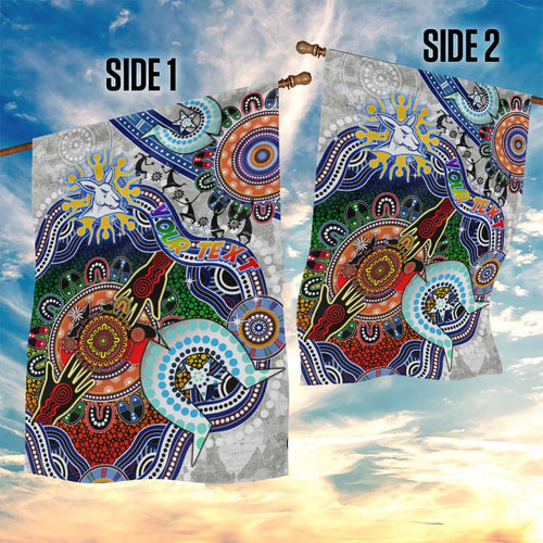 Custom NAIDOC Week 2024 North Melbourne Kangaroos Garden Flag Australia Aboriginal Dot Painting
