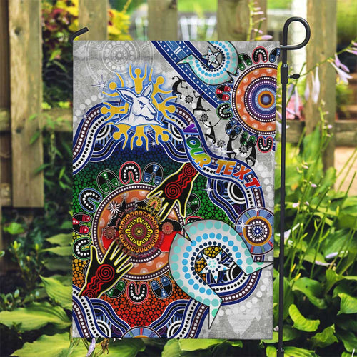 Custom NAIDOC Week 2024 North Melbourne Kangaroos Garden Flag Australia Aboriginal Dot Painting