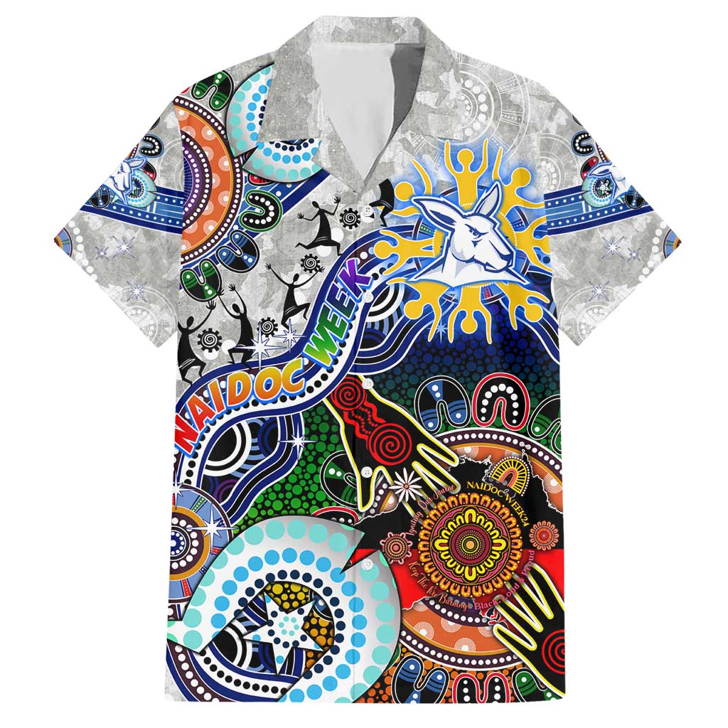 Custom NAIDOC Week 2024 North Melbourne Kangaroos Hawaiian Shirt Australia Aboriginal Dot Painting