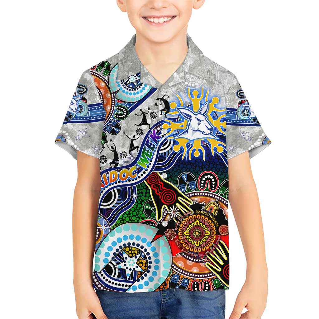 Custom NAIDOC Week 2024 North Melbourne Kangaroos Hawaiian Shirt Australia Aboriginal Dot Painting