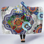 Custom NAIDOC Week 2024 North Melbourne Kangaroos Hooded Blanket Australia Aboriginal Dot Painting
