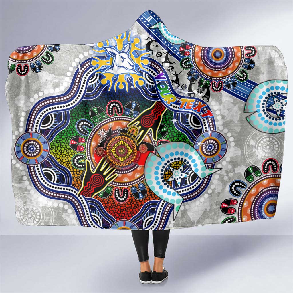 Custom NAIDOC Week 2024 North Melbourne Kangaroos Hooded Blanket Australia Aboriginal Dot Painting