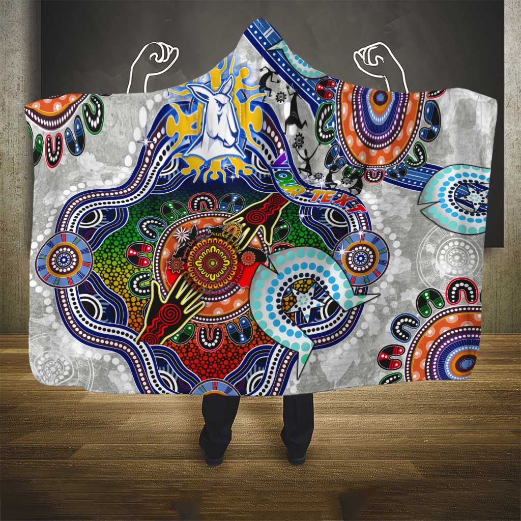 Custom NAIDOC Week 2024 North Melbourne Kangaroos Hooded Blanket Australia Aboriginal Dot Painting
