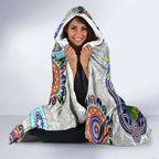 Custom NAIDOC Week 2024 North Melbourne Kangaroos Hooded Blanket Australia Aboriginal Dot Painting