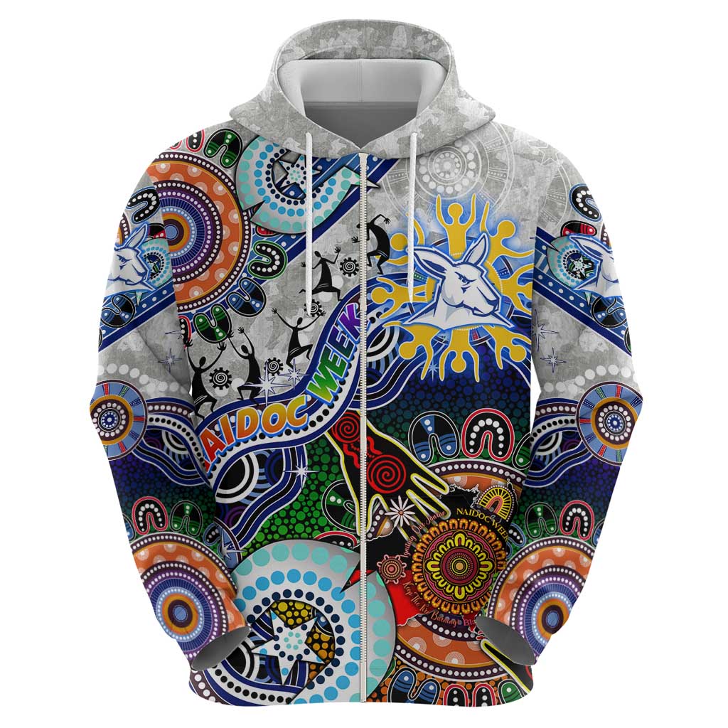 Custom NAIDOC Week 2024 North Melbourne Kangaroos Hoodie Australia Aboriginal Dot Painting