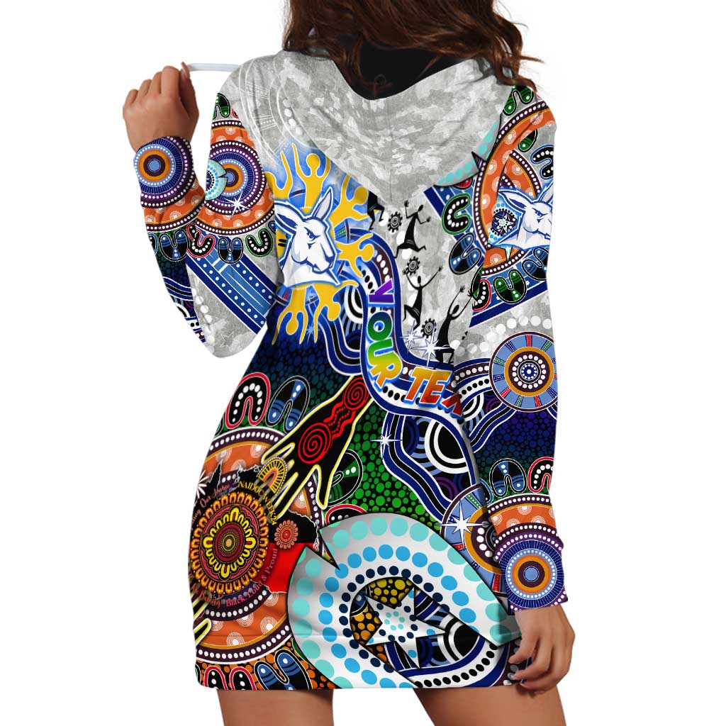 Custom NAIDOC Week 2024 North Melbourne Kangaroos Hoodie Dress Australia Aboriginal Dot Painting