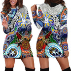 Custom NAIDOC Week 2024 North Melbourne Kangaroos Hoodie Dress Australia Aboriginal Dot Painting
