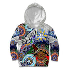 Custom NAIDOC Week 2024 North Melbourne Kangaroos Kid Hoodie Australia Aboriginal Dot Painting