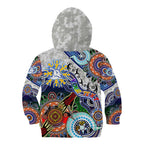 Custom NAIDOC Week 2024 North Melbourne Kangaroos Kid Hoodie Australia Aboriginal Dot Painting