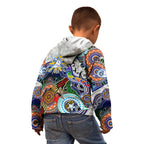 Custom NAIDOC Week 2024 North Melbourne Kangaroos Kid Hoodie Australia Aboriginal Dot Painting