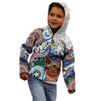 Custom NAIDOC Week 2024 North Melbourne Kangaroos Kid Hoodie Australia Aboriginal Dot Painting