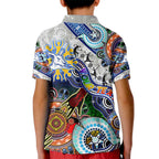 Custom NAIDOC Week 2024 North Melbourne Kangaroos Kid Polo Shirt Australia Aboriginal Dot Painting