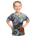 Custom NAIDOC Week 2024 North Melbourne Kangaroos Kid T Shirt Australia Aboriginal Dot Painting