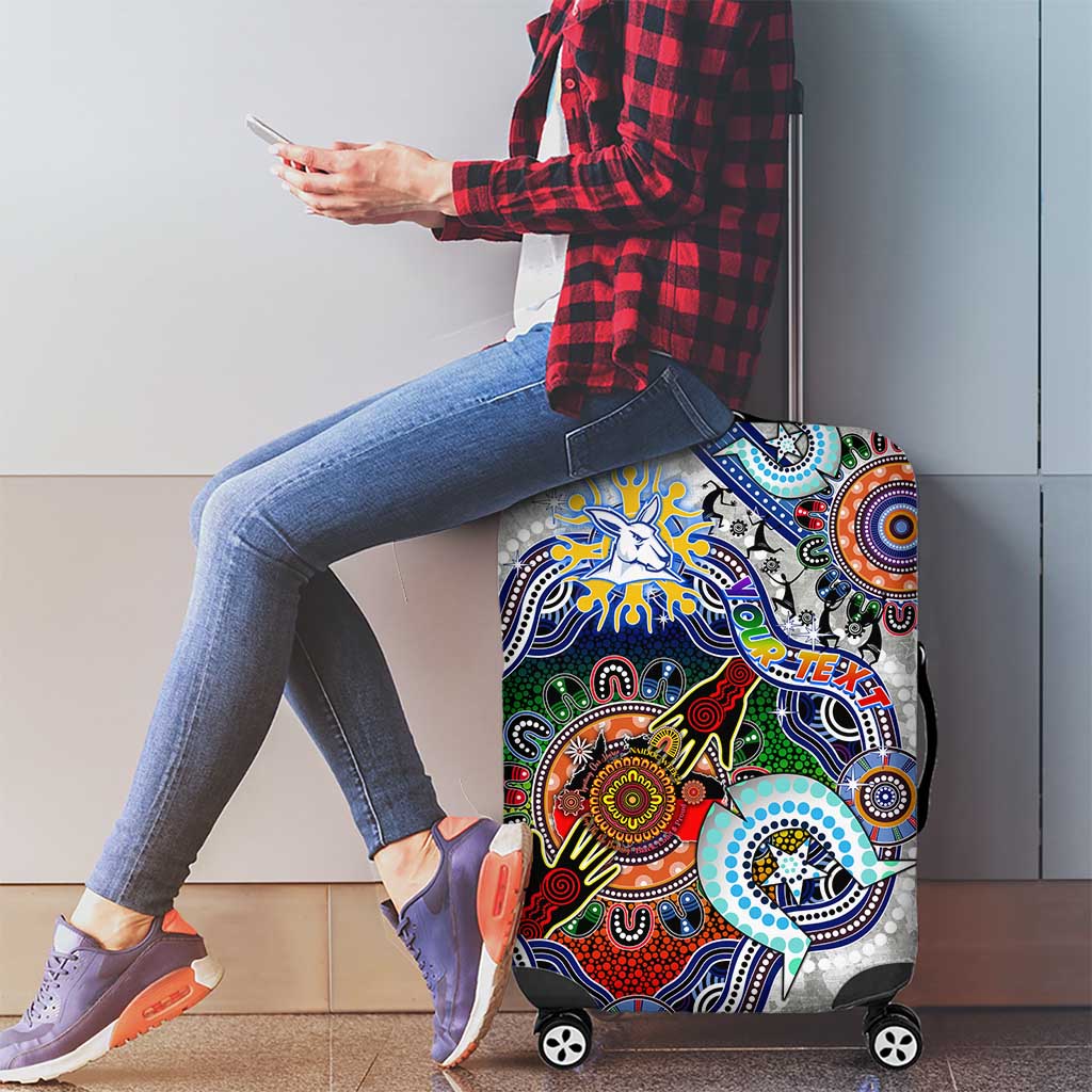 Custom NAIDOC Week 2024 North Melbourne Kangaroos Luggage Cover Australia Aboriginal Dot Painting