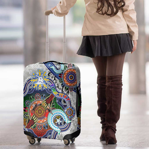 Custom NAIDOC Week 2024 North Melbourne Kangaroos Luggage Cover Australia Aboriginal Dot Painting