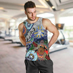 Custom NAIDOC Week 2024 North Melbourne Kangaroos Men Tank Top Australia Aboriginal Dot Painting
