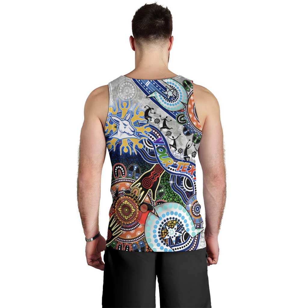 Custom NAIDOC Week 2024 North Melbourne Kangaroos Men Tank Top Australia Aboriginal Dot Painting