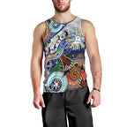 Custom NAIDOC Week 2024 North Melbourne Kangaroos Men Tank Top Australia Aboriginal Dot Painting