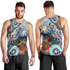 Custom NAIDOC Week 2024 North Melbourne Kangaroos Men Tank Top Australia Aboriginal Dot Painting
