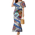 Custom NAIDOC Week 2024 North Melbourne Kangaroos Mermaid Dress Australia Aboriginal Dot Painting