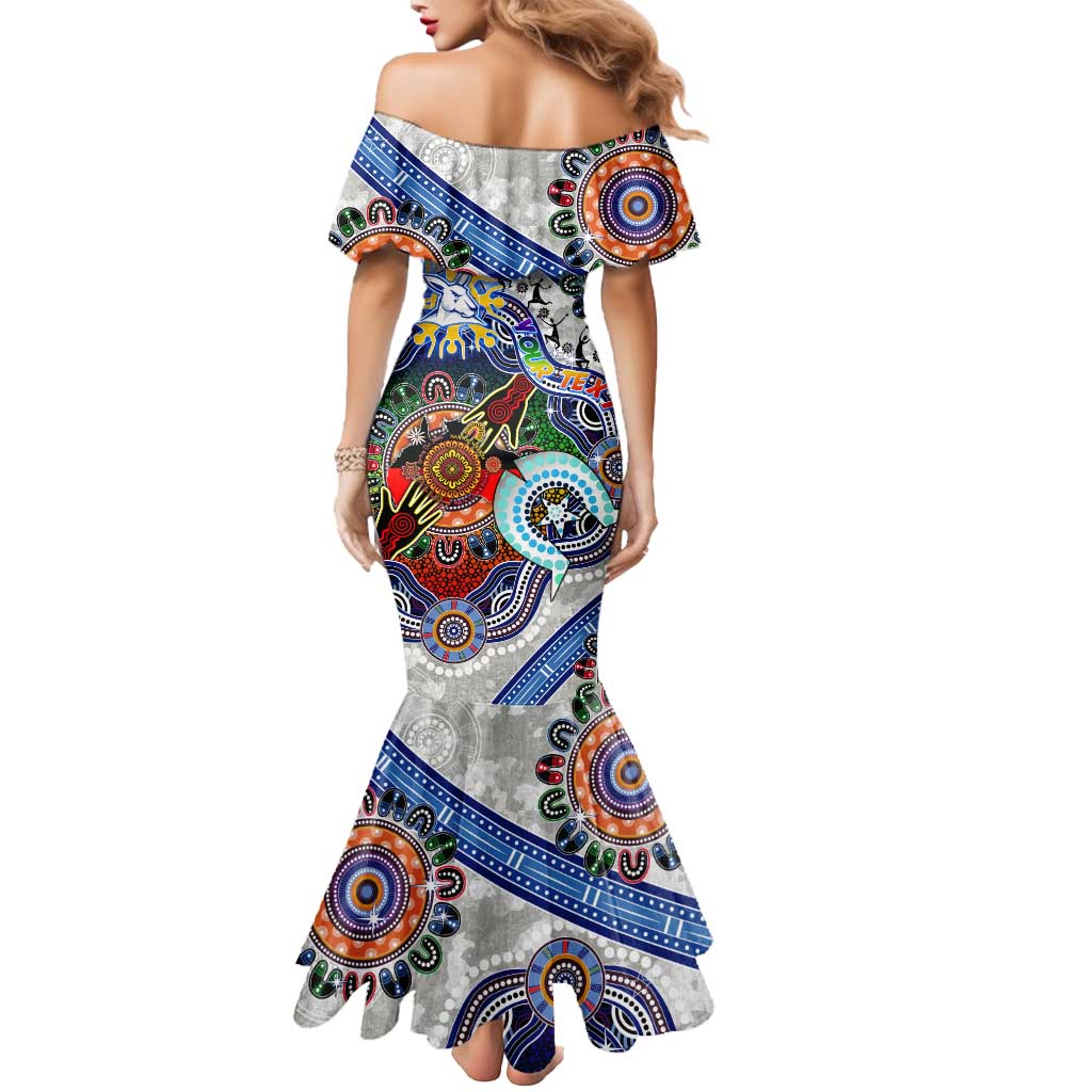 Custom NAIDOC Week 2024 North Melbourne Kangaroos Mermaid Dress Australia Aboriginal Dot Painting