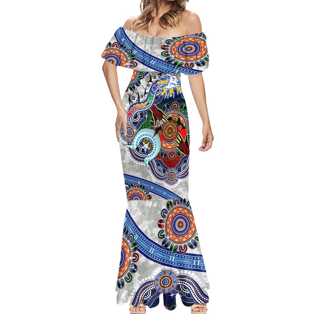 Custom NAIDOC Week 2024 North Melbourne Kangaroos Mermaid Dress Australia Aboriginal Dot Painting
