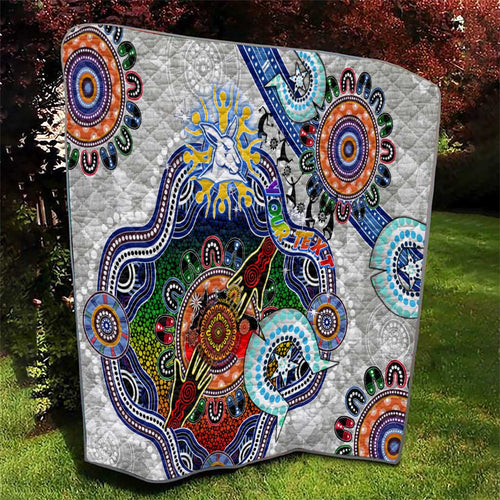 Custom NAIDOC Week 2024 North Melbourne Kangaroos Quilt Australia Aboriginal Dot Painting