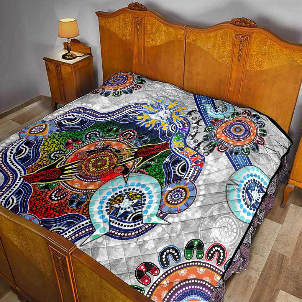 Custom NAIDOC Week 2024 North Melbourne Kangaroos Quilt Australia Aboriginal Dot Painting
