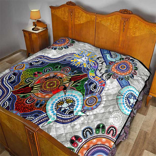 Custom NAIDOC Week 2024 North Melbourne Kangaroos Quilt Australia Aboriginal Dot Painting