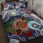 Custom NAIDOC Week 2024 North Melbourne Kangaroos Quilt Bed Set Australia Aboriginal Dot Painting