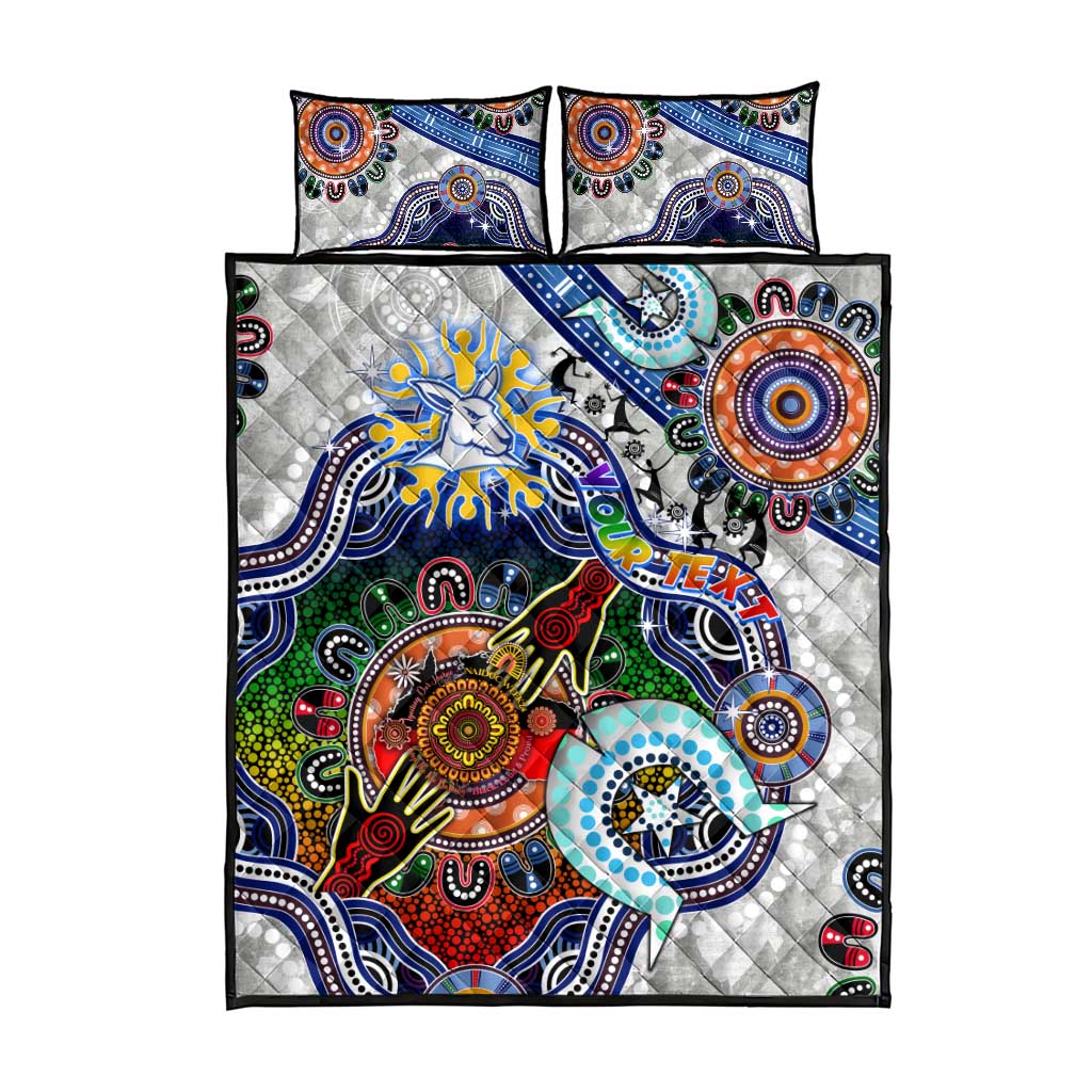 Custom NAIDOC Week 2024 North Melbourne Kangaroos Quilt Bed Set Australia Aboriginal Dot Painting