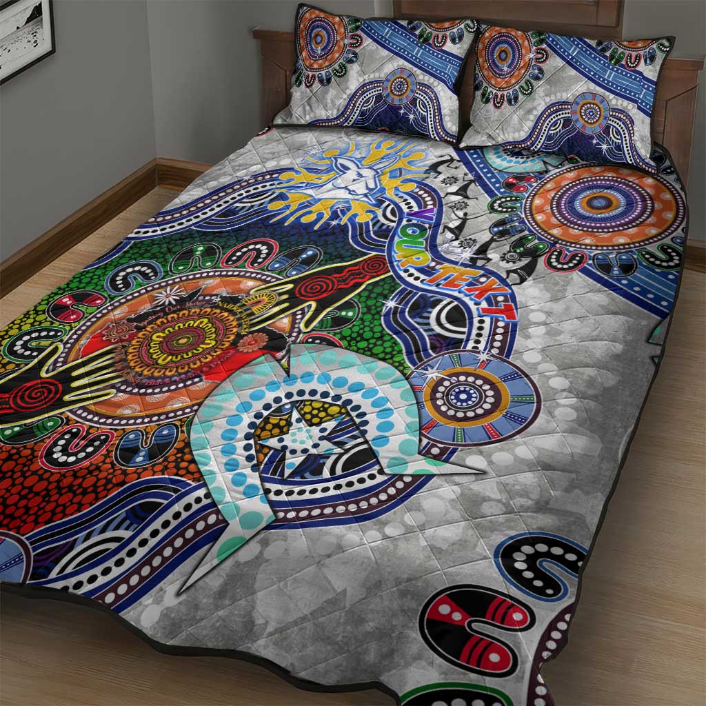 Custom NAIDOC Week 2024 North Melbourne Kangaroos Quilt Bed Set Australia Aboriginal Dot Painting