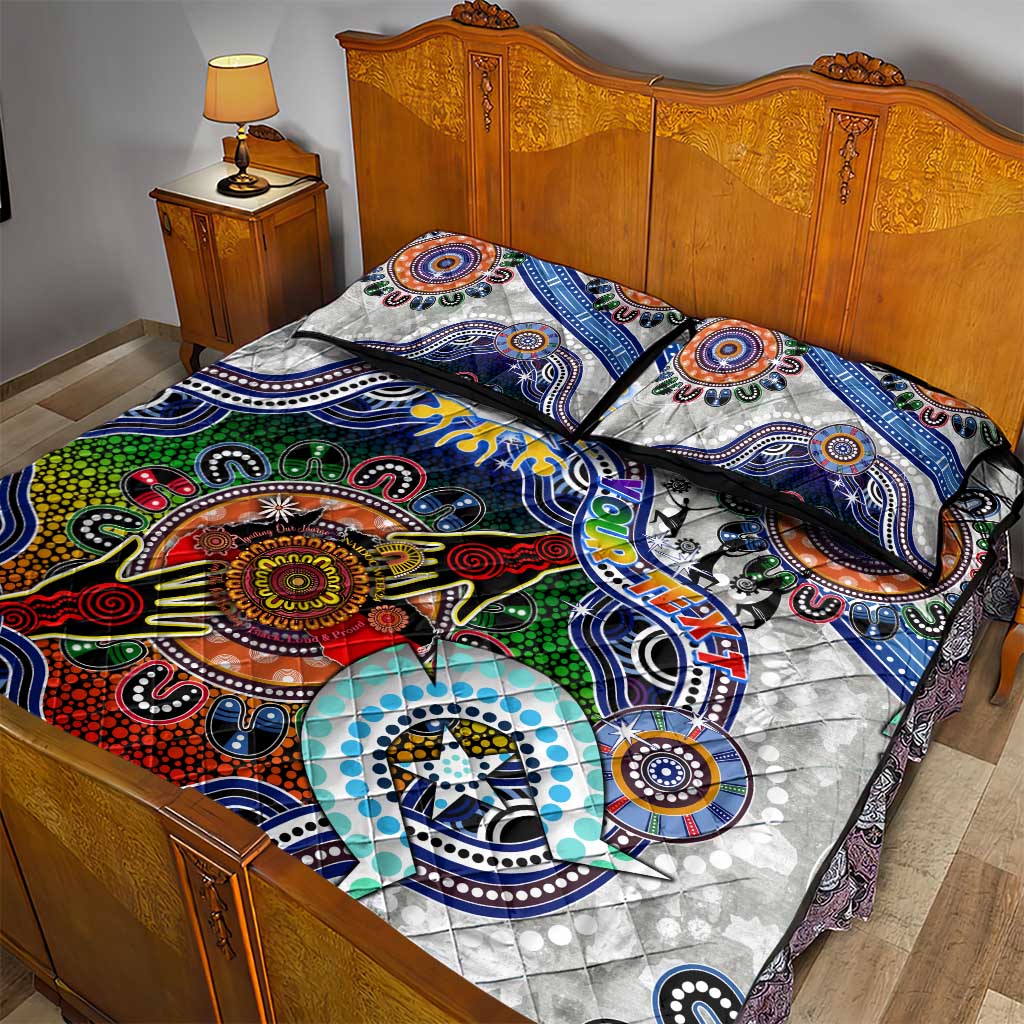 Custom NAIDOC Week 2024 North Melbourne Kangaroos Quilt Bed Set Australia Aboriginal Dot Painting