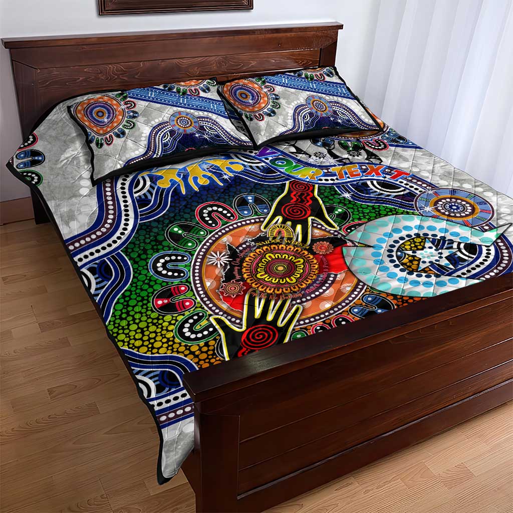 Custom NAIDOC Week 2024 North Melbourne Kangaroos Quilt Bed Set Australia Aboriginal Dot Painting