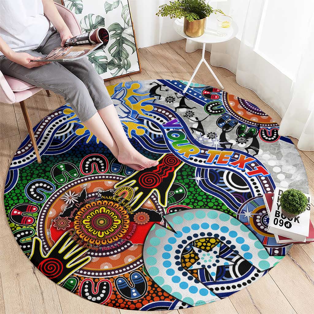 Custom NAIDOC Week 2024 North Melbourne Kangaroos Round Carpet Australia Aboriginal Dot Painting