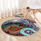 Custom NAIDOC Week 2024 North Melbourne Kangaroos Round Carpet Australia Aboriginal Dot Painting