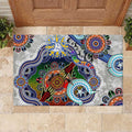 Custom NAIDOC Week 2024 North Melbourne Kangaroos Rubber Doormat Australia Aboriginal Dot Painting