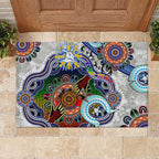 Custom NAIDOC Week 2024 North Melbourne Kangaroos Rubber Doormat Australia Aboriginal Dot Painting