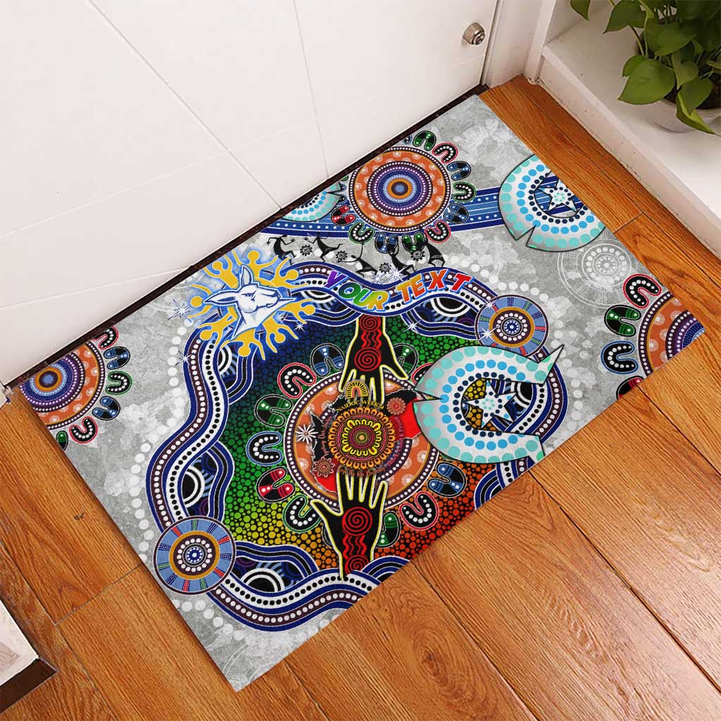 Custom NAIDOC Week 2024 North Melbourne Kangaroos Rubber Doormat Australia Aboriginal Dot Painting