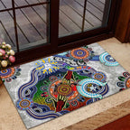 Custom NAIDOC Week 2024 North Melbourne Kangaroos Rubber Doormat Australia Aboriginal Dot Painting